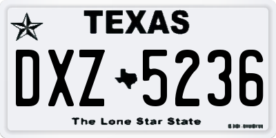TX license plate DXZ5236