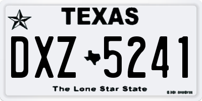 TX license plate DXZ5241