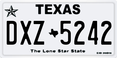 TX license plate DXZ5242