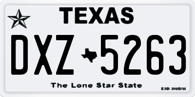 TX license plate DXZ5263
