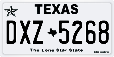 TX license plate DXZ5268