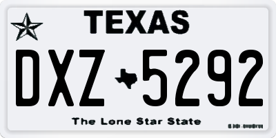 TX license plate DXZ5292