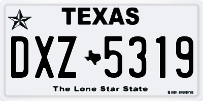 TX license plate DXZ5319