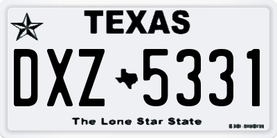 TX license plate DXZ5331