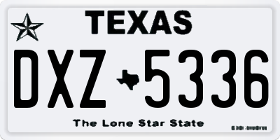 TX license plate DXZ5336