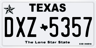 TX license plate DXZ5357