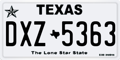TX license plate DXZ5363