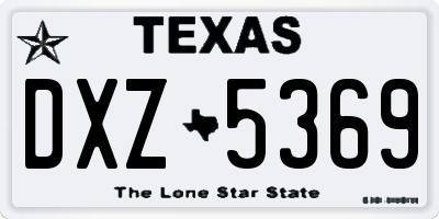 TX license plate DXZ5369