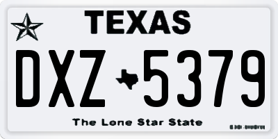 TX license plate DXZ5379