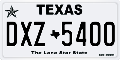 TX license plate DXZ5400