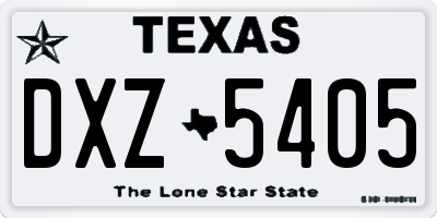 TX license plate DXZ5405
