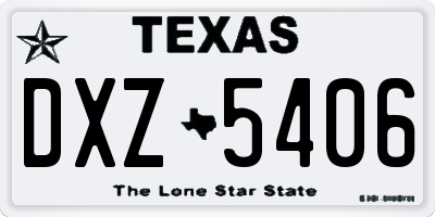 TX license plate DXZ5406