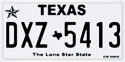 TX license plate DXZ5413