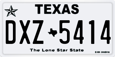 TX license plate DXZ5414