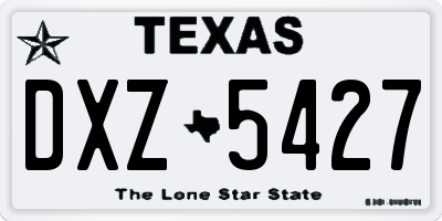 TX license plate DXZ5427