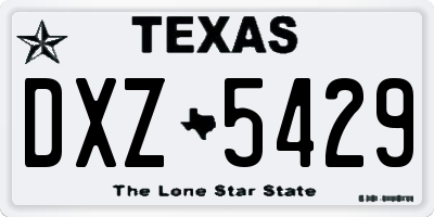 TX license plate DXZ5429