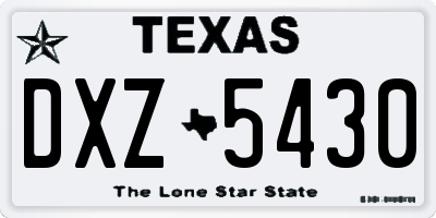 TX license plate DXZ5430