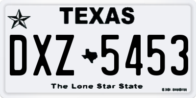 TX license plate DXZ5453