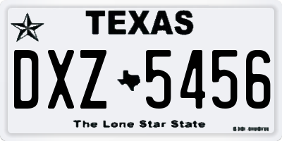 TX license plate DXZ5456