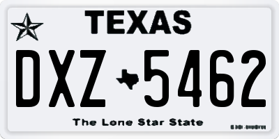 TX license plate DXZ5462
