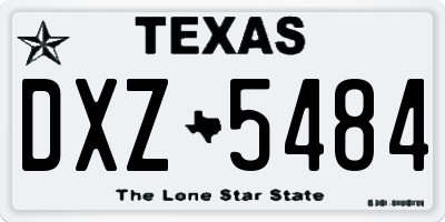 TX license plate DXZ5484