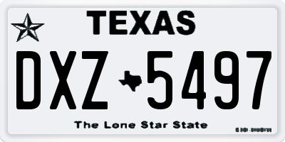 TX license plate DXZ5497