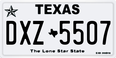 TX license plate DXZ5507