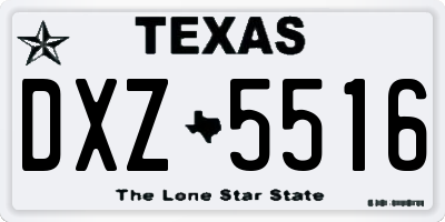 TX license plate DXZ5516