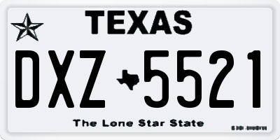 TX license plate DXZ5521