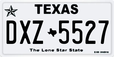 TX license plate DXZ5527