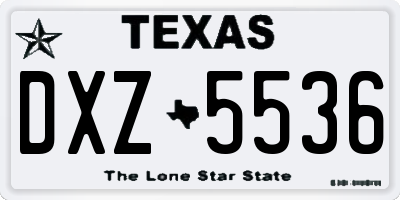 TX license plate DXZ5536