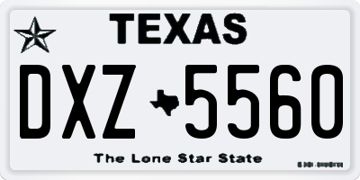 TX license plate DXZ5560