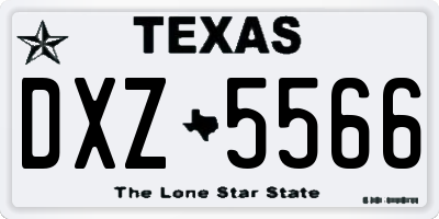 TX license plate DXZ5566