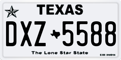 TX license plate DXZ5588