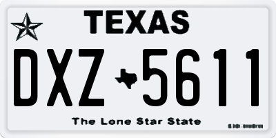 TX license plate DXZ5611