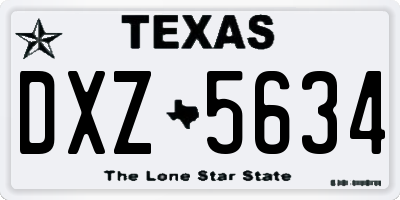 TX license plate DXZ5634