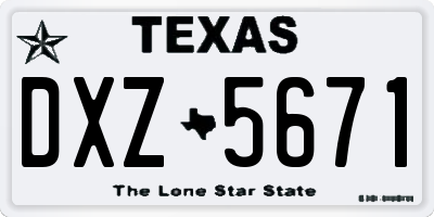 TX license plate DXZ5671