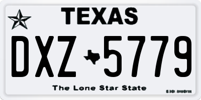 TX license plate DXZ5779