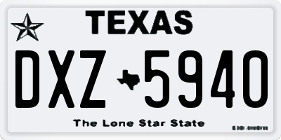TX license plate DXZ5940