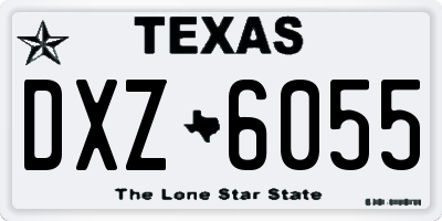 TX license plate DXZ6055