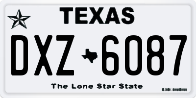 TX license plate DXZ6087