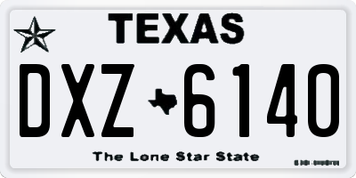 TX license plate DXZ6140