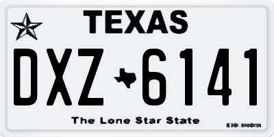 TX license plate DXZ6141
