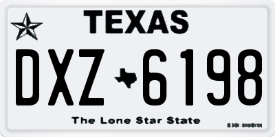 TX license plate DXZ6198