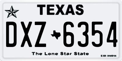 TX license plate DXZ6354