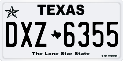 TX license plate DXZ6355