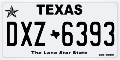 TX license plate DXZ6393