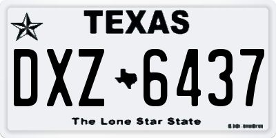 TX license plate DXZ6437