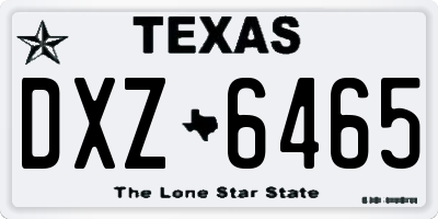 TX license plate DXZ6465