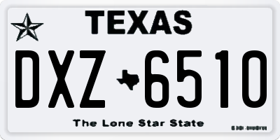 TX license plate DXZ6510